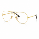Gold metal aviator-style eyeglasses with clear lenses and tortoiseshell temple tips, shown on a clean white background.