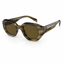 Green sunglasses with a translucent brown and black tortoiseshell frame and dark lenses, shown on a clean white background.