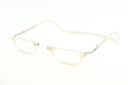 Clic XL Magnetic rectangle Reading glasses - transparent that opens from the nose and has a neck strap