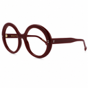 Red oversized eyeglasses on a white background