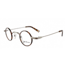 Round eyeglasses with tortoiseshell and gun frame on a white background