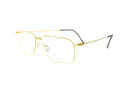 Gold-eyeglasses on a white background