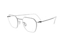 Silver eyeglasses on a white background