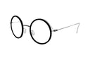 Round black eyeglasses on a white background