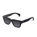 Black sunglasses with a white background