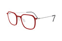 Red eyeglasses on a white background