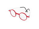 Red eyeglasses with a clear background