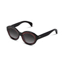 Dark Purple sunglasses with dark lenses on a white background.