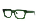 Oversize Green eyeglasses on a white background