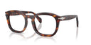 Havana eyeglasses with a brand logo on a white background