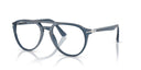 Blue eyeglasses on a white background