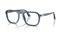 Blue eyeglasses on a white background