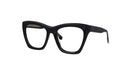 Black oversized cateye eyeglasses on a white background