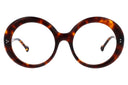 Tortoiseshell eyeglasses on a white background