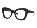 Black cat-eye glasses on a white background
