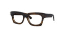 Tortoiseshell thick eyeglasses on a white background