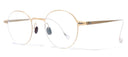 Undostrial Gold eyeglasses on a white background