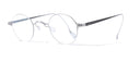 Undostrial Round eyeglasses with thin metal frame on a white background
