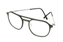 Green aviator monogram designer eyewear, side view