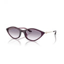 Purple cat-eye glasses on a white background.