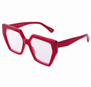 Red oversize glasses on a white background
