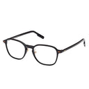 Square framed eyeglasses on a white background.