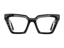 O.Six oversized black and white cateye frames