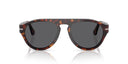 Tortoise sunglasses with dark lenses on a white background
