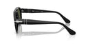 Black sunglasses with silver accents on a white background