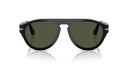Black sunglasses with dark lenses on a white background