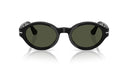 Black oval sunglasses on a white background