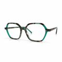Green and black tortoiseshell eyeglasses 