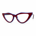 Red and blue cat-eye glasses
