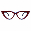 Blue and red cat-eye glasses 