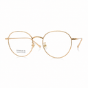 Rose gold eyeglasses on a white background