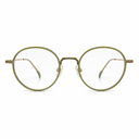 Round eyeglasses with gold frame 