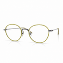 Round eyeglasses with silver frame 