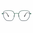 Green blue eyeglasses on a white background