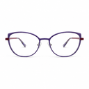 Purple eyeglasses on a white background