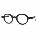 Black round eyeglasses on a white background