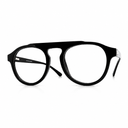 Black round eyeglasses on a white background