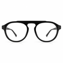 Round black eyeglasses on a white background