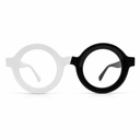 White and Black eyeglasses on a white background