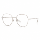 Silver eyeglasses on a white background