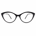 Black cat-eye glasses on a white background