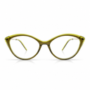 Yellow Brown cat-eye glasses on a white background