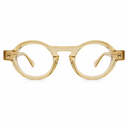 Round yellow eyeglasses on a white background