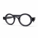 Round black eyeglasses on a white background