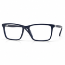 Navy blue eyeglasses on a white background