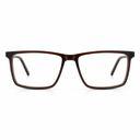 Brown rectangular eyeglasses on a white background